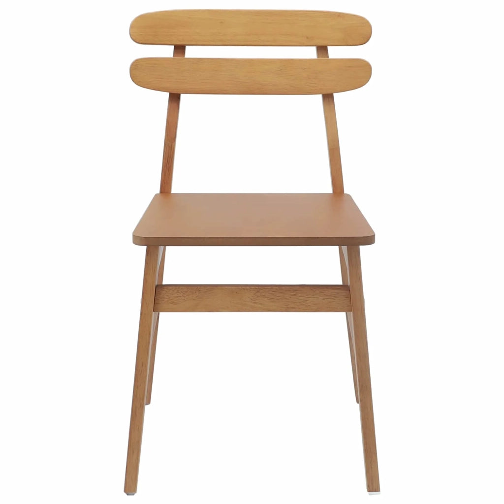 Sedia da pranzo 2 pcs Naturale Legno di gomma solido