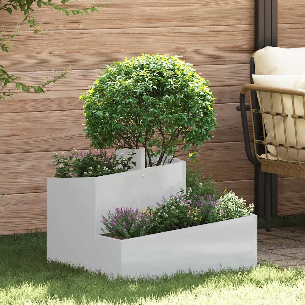Vaso da giardino Argento 60 x 60 x 50 cm Acciaio zincato 873576