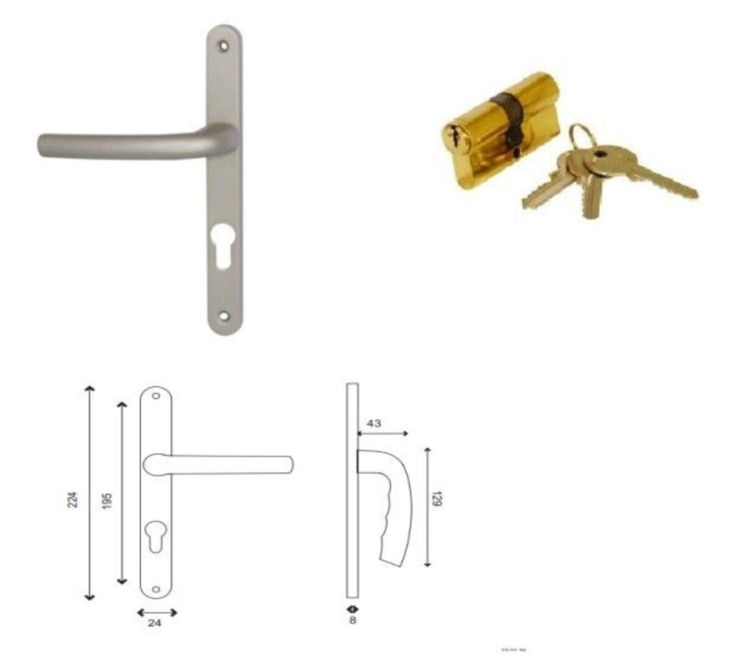 Porta di servizio Pixos in legno smaltato, H.215xl.90 p. destra + Maniglia E Canna (rif. 01245F924) Tabella Dimensioni senza maniglia