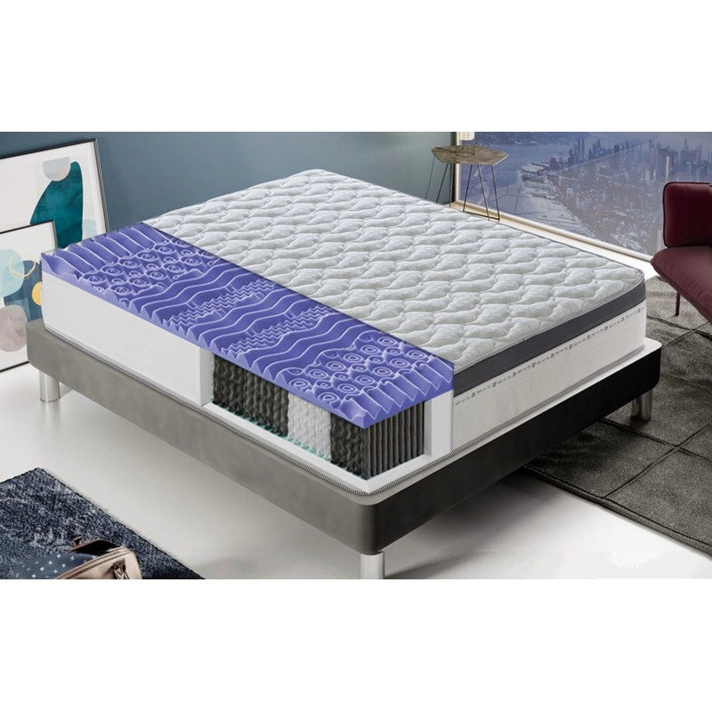 Materasso “Sorrento” a molle insacchettate e memory foam 7cm a 13 Zone Differenziate - 80x190