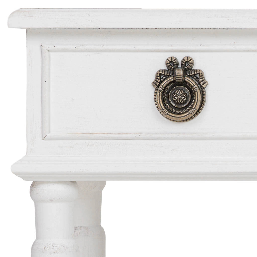Tavolino da ingresso in legno bianco 71x36,5x74h cm