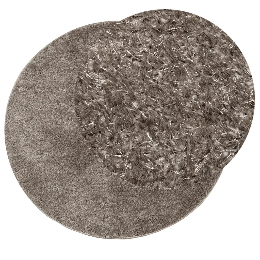 Tappeto a Pelo Lucido Lungo ISTAN Effetto Grigio Ã˜ 100 cmcod mxl 86055