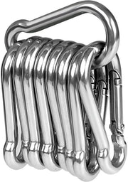 Set di 10 karabini in acciaio inossidabile 304 - dimensioni piccole 40 x 4 mm - resistente al calore - resistente all'usura - acciaio di alta qualità.