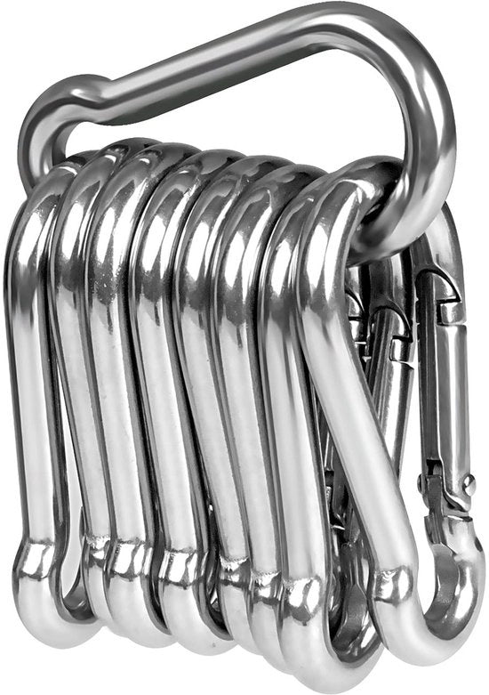 Set di 10 karabini in acciaio inossidabile 304 - dimensioni piccole 40 x 4 mm - resistente al calore - resistente all'usura - acciaio di alta qualità.