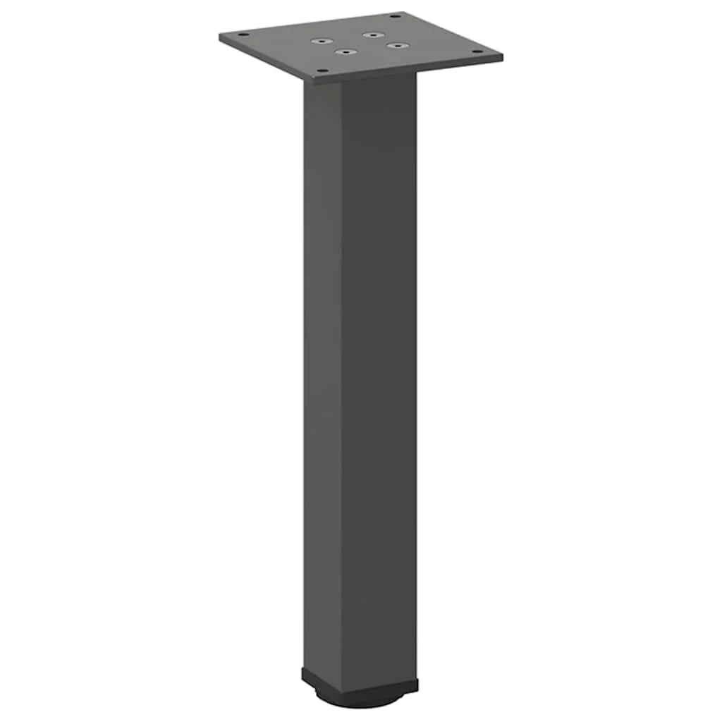 Set di 4 gambe regolabili per tavolino da caffè dal design geometrico moderno 42 x 44 cm acciaio antracite 02_0056751