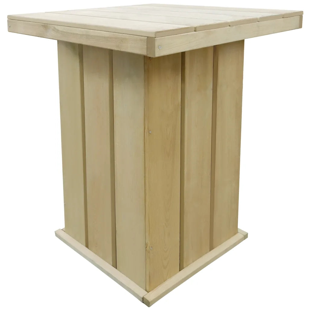 Tavolo da Bar Esterno 75x75x110cm Legno di Pino Impregnato cod mxl 34288