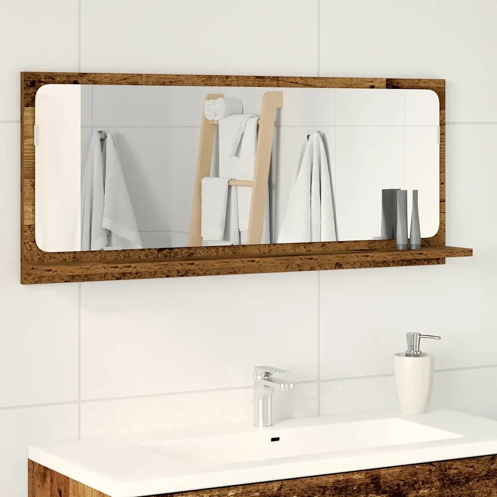 Mensola Specchio con specchio Legno vecchio 90 x 10,5 x 37 cm CFW7511702