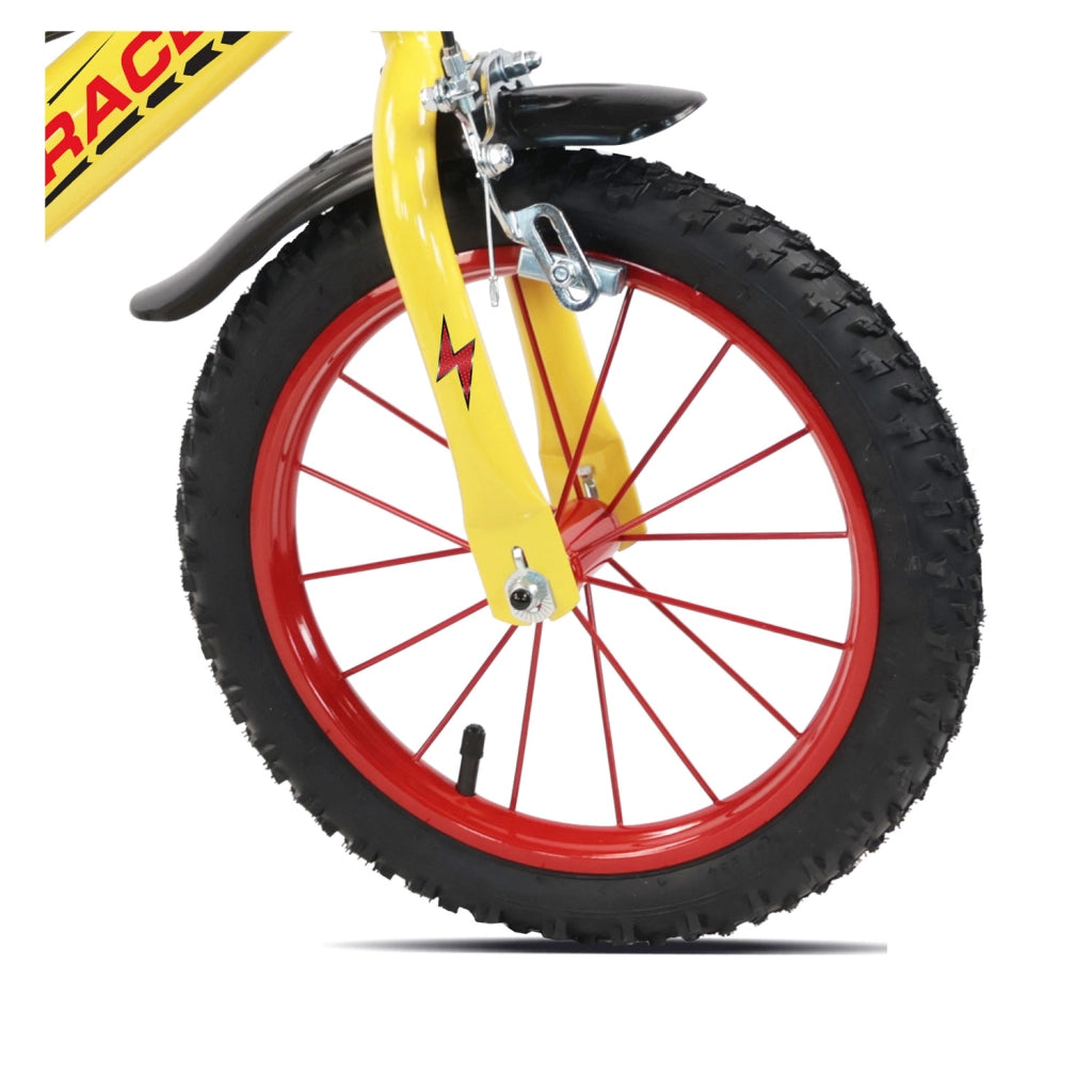 Bicicletta per Bambini 16" Turbo Race Freni Caliper e Stabilizzatori in Acciaio Hi-Ten Giallo