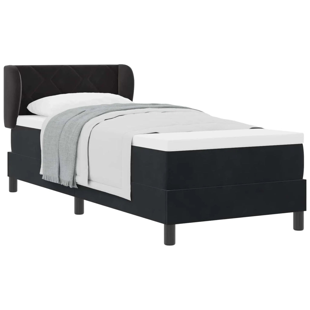 Letto a molle con testiera Nero 80 x 200 cm Velluto 3340414