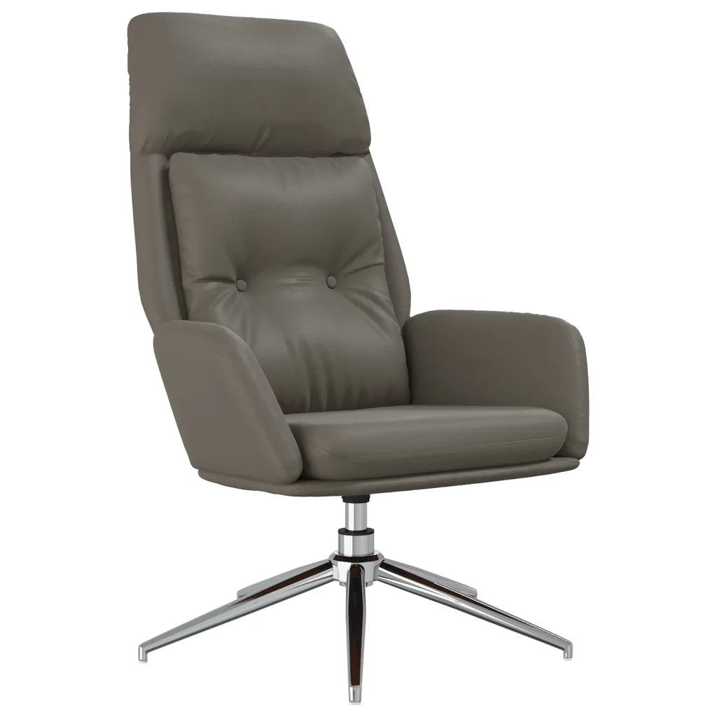 Sedia Relax Grigia in Vera Pelle 341287