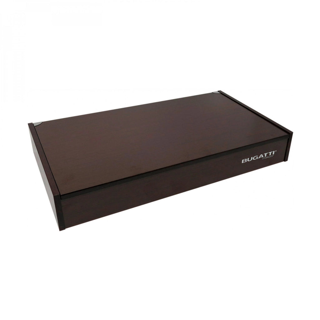 DORICO Ghiera Argento Anticato, Posate Set 24 Pz, Scatola Wengè,