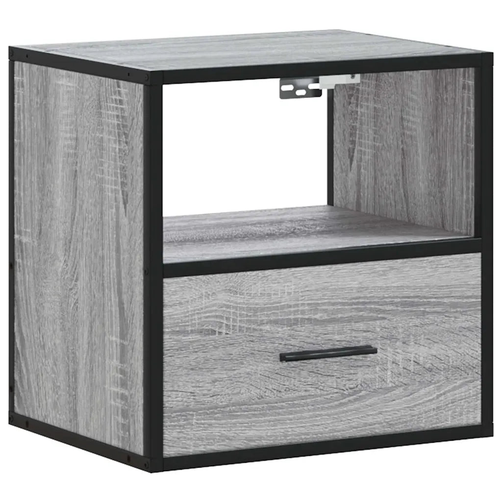 Comodino a Muro Grigio Sonoma 40x31x39,5 cm 848740