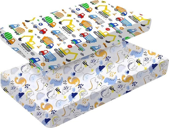 Set di 2 lenzuola per lettino per bambini in cotone biologico – morbido e sostenibile