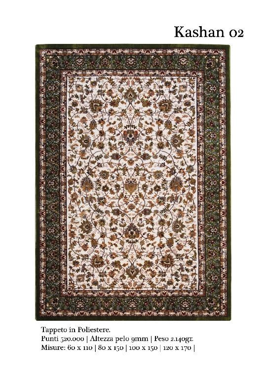 Tappeto Arredamento Casa in Poliestere Luxury Kashan 60 x 110 cm