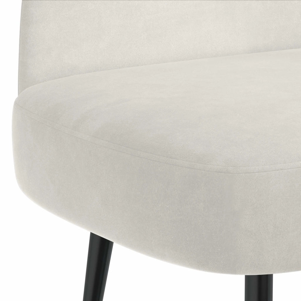 Panchina imbottita con schienale Crema 110 x 60 x 76 cm Velluto 42040793