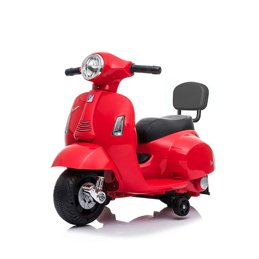 Moto Elettrica per Bambini Licenza Ufficiale Piaggio Vespa GTS Rossa con Batteria al Litio e Clacson