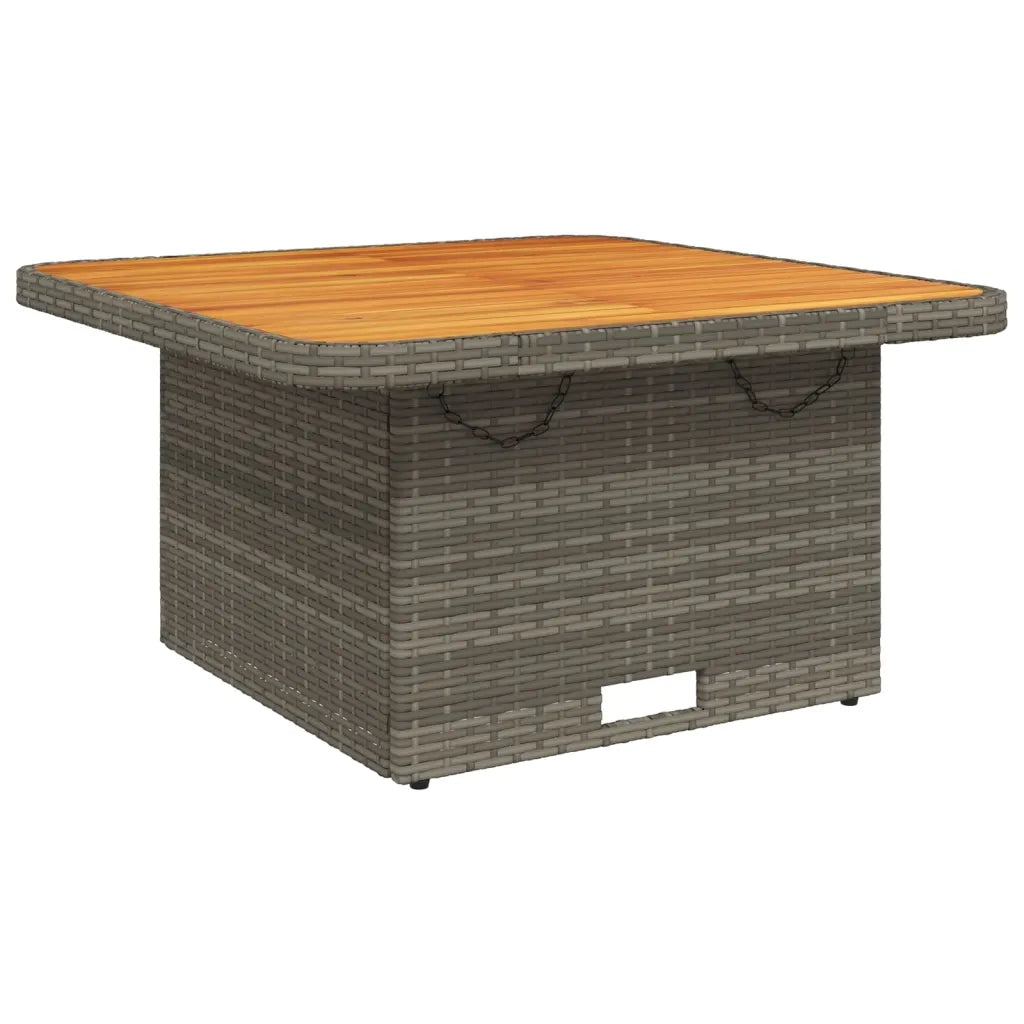 Tavolo Giardino Grigio 80x80x71 cm in Polyrattan e Legno Acacia 368270