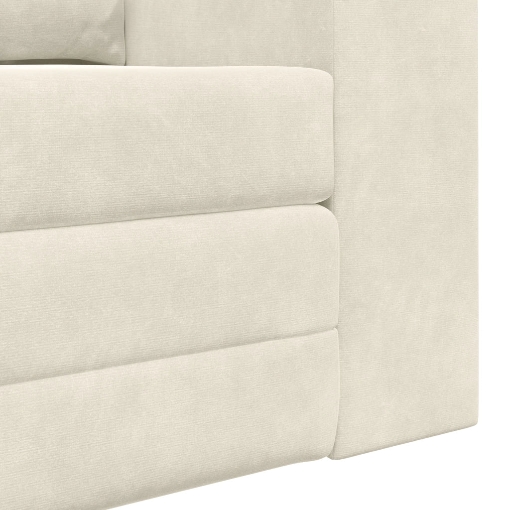 Divano a Letto 2-in-1 Panna 148x71x83 cm in Velour