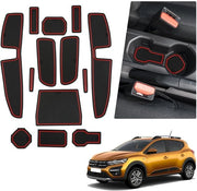 Pannelli di gomma antiscivolo compatibili con Dacia Sandero 3 / Sandero Stepway III 2021-2024, pannelli di gomma per auto, accessori per auto, pannelli di gomma antiscivolo, scatola di stivaggio pannelli di gomma antiscivolo