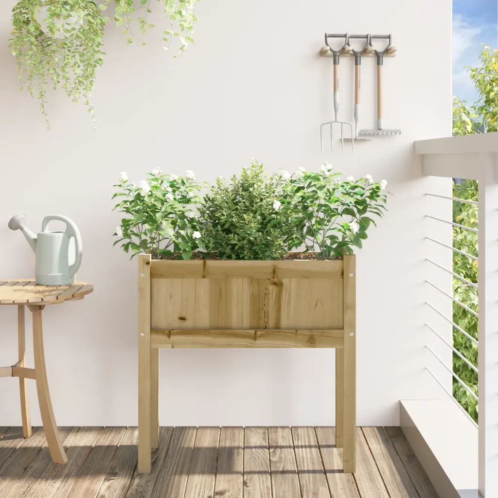 Fioriera Giardino con Gambe 70x31x70 cm Legno Pino Impregnato 837562