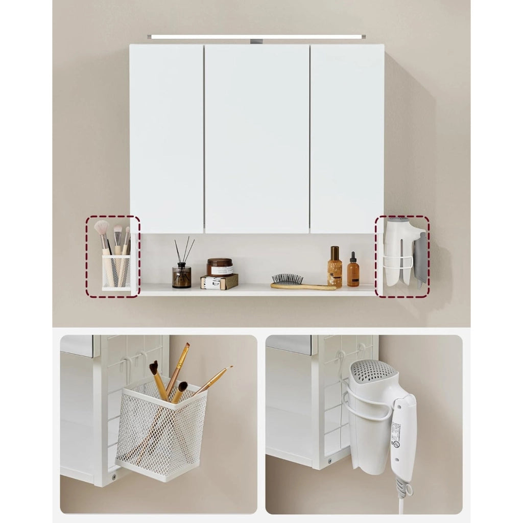 Armadietto Bagno con Specchio e Illuminazione LED Oskar