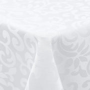 Tavolo Coperto Riciclabile Quadrato 130x160cm Coperto Tavolo Poliestere Coperto Tavolo Jacquard Tovaglie da Tavolo Ornamenti Facile da Pulire, Resistenti al Dirt, Bianco