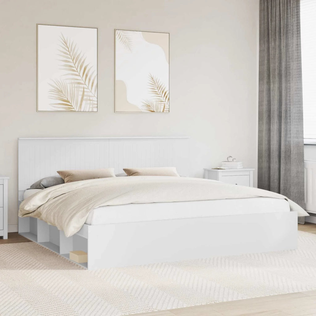 Struttura del letto Bianco 200 x 200 cm Pino massello