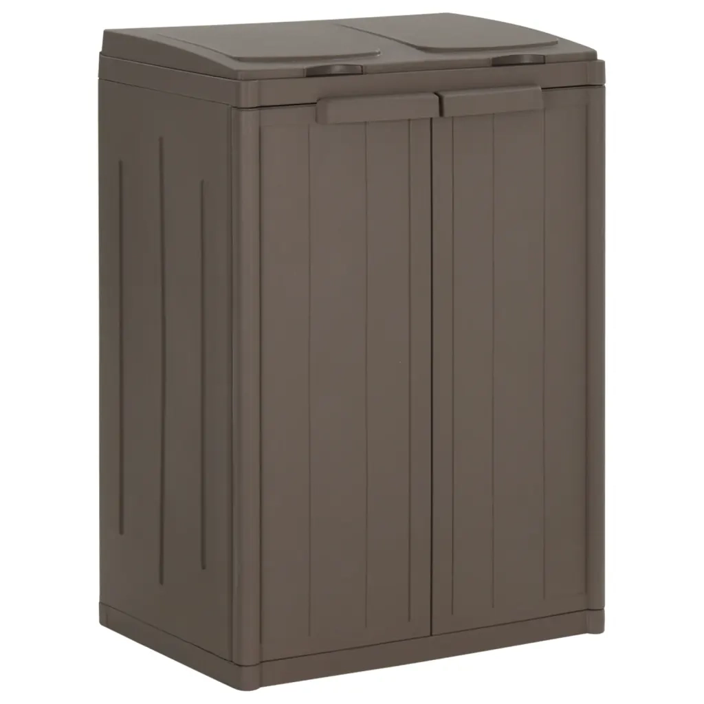 Pattumiera a 2 Ante Marrone 65 x 45 x 88 cm in PP 151225
