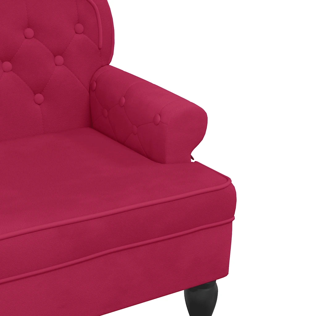 Panca con Schienale Rosso Vino 119,5x64,5x75 cm in Velluto CFW6389382