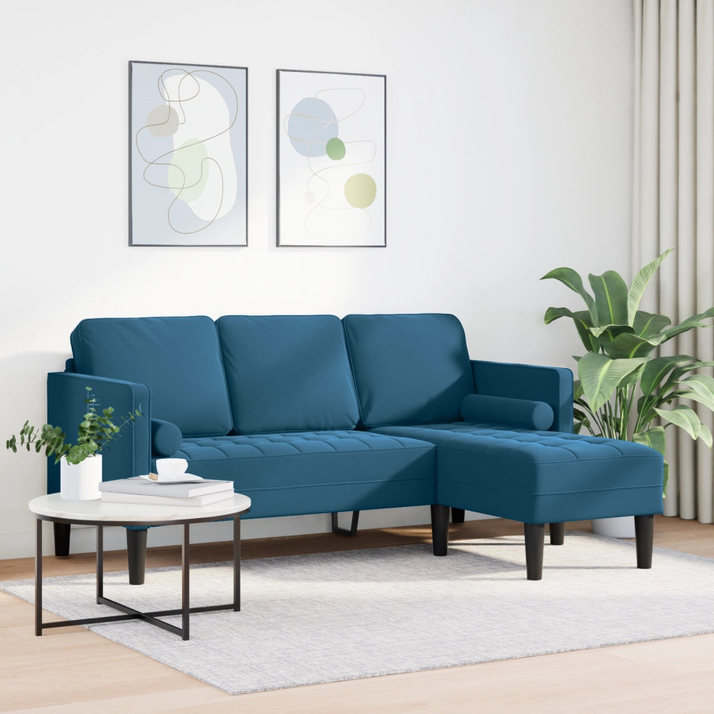 Divano a forma di L Blu 173x131x67 cm in Velluto
