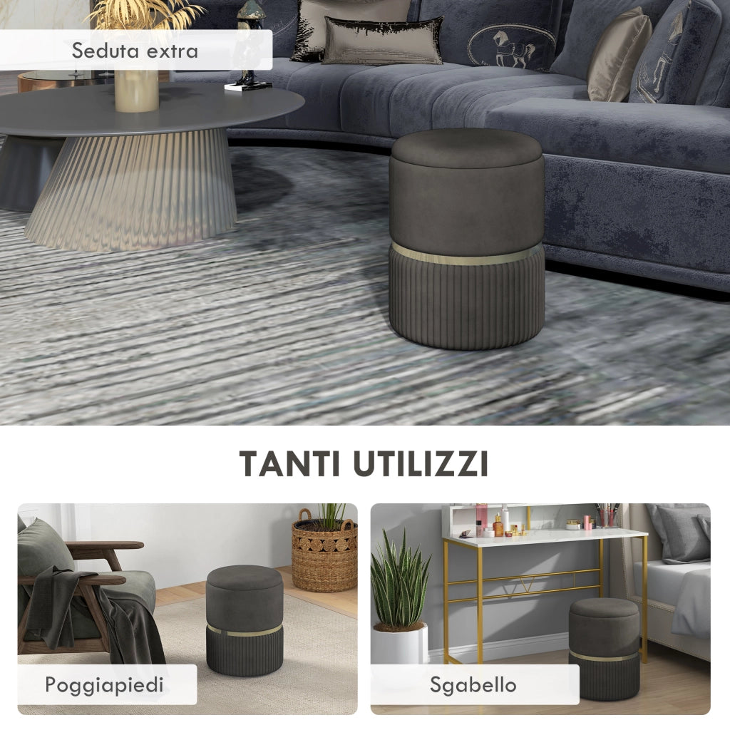 Pouf Contenitore ¨C Zephmum ¨C Grigio 36x36x44 cm