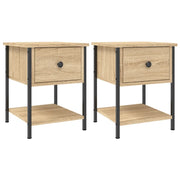 Set di 2 Comodini | Armadio da Notte | Mobiletto da notte Rovere Sonoma 34x35,5x45 cm in Legno Multistrato