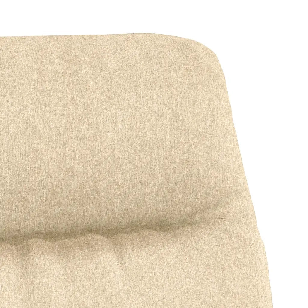 Divano Sedia-Poltrona Relax con Sgabello Crema in Tessuto e Similpelle