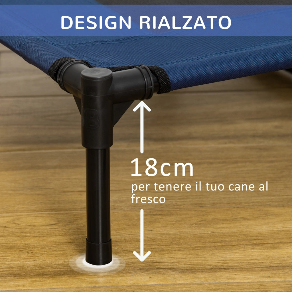 EasyComfort Brandina per Cani Rialzato con 600D Tessuto a Rete, Lettino per Cani Grandi da Viaggio con Peso fino a 30kg, 91.5x76.2x18 cm, Blu