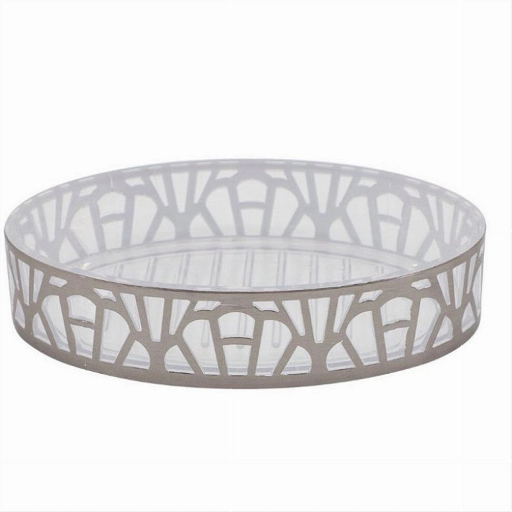 Trade Shop - Piattino Porta Sapone Saponetta Accessorio Bagno Argento Stile Contemporaneo 59102 -