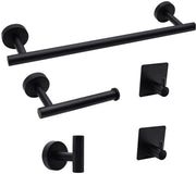 Set accessori da bagno 5 in 1 di acciaio inox - contenitore per le carte igieniche + appendiasciugamano + asciugamani da parete - set da bagno inox per installazione a parete (nero)