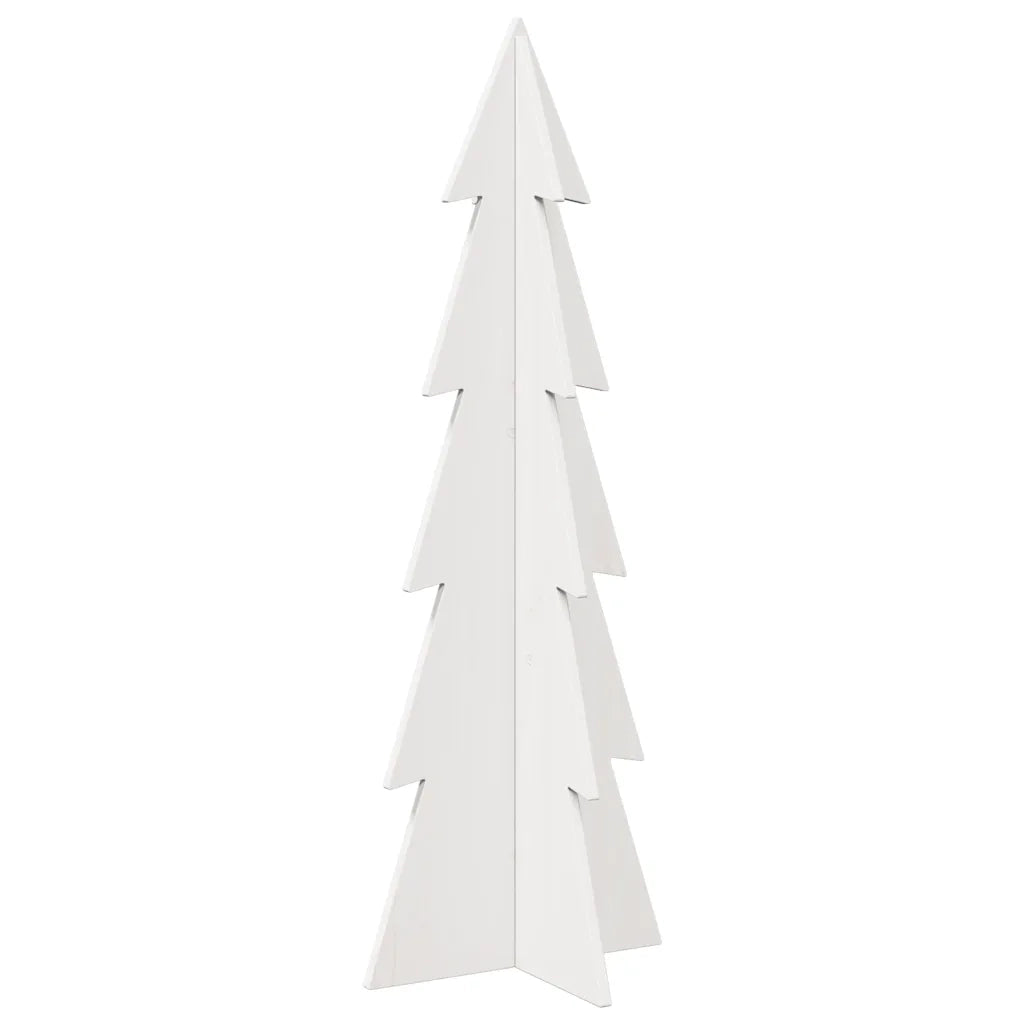 Albero di Natale | Decorazioni natalizie Decorativo Bianco 112 cm Legno Massello Pino