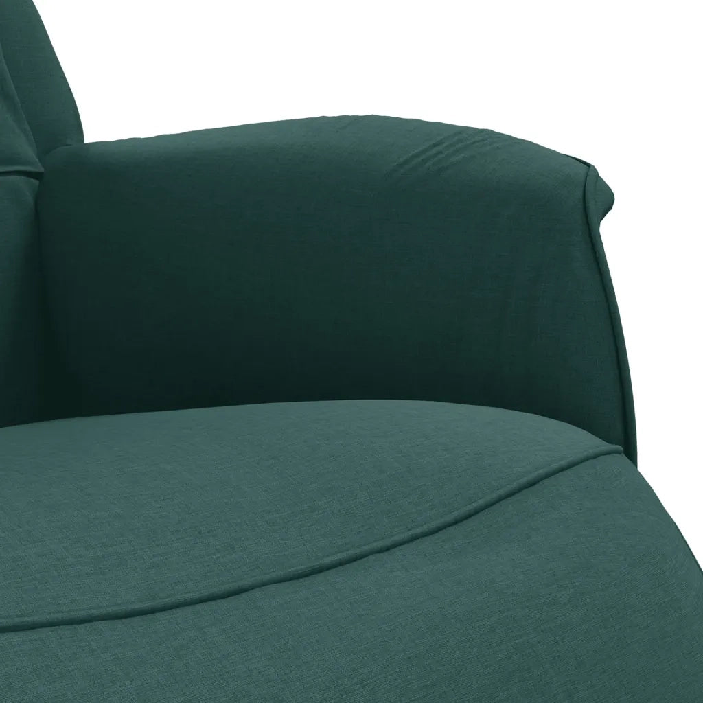 Divano Sedia-Poltrona Reclinabile con Poggiapiedi Verde Scuro in Tessuto 915228