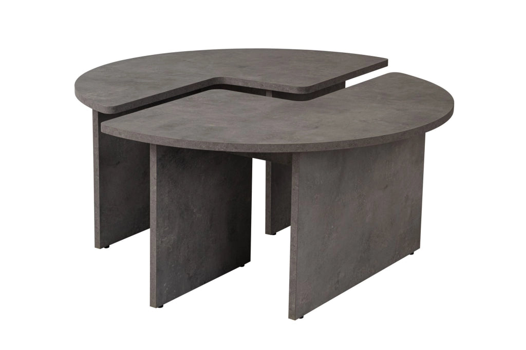 Tavolino in legno "Moira" 90 x 90 x 41 cm - Grigio cemento