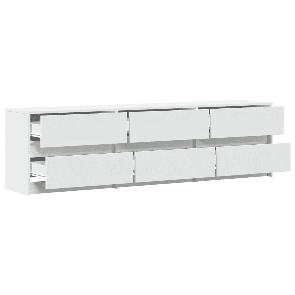 vidaXL Mobile Porta TV con LED Bianco 180x34x50cm in Truciolato