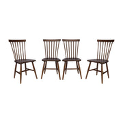 Set di 4 sedie in legno di hevea, noce