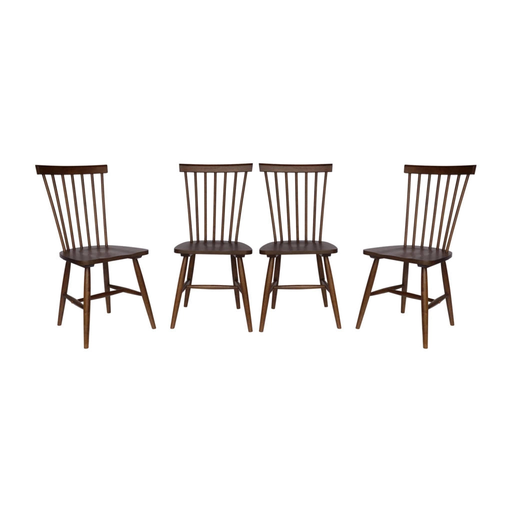 Set di 4 sedie in legno di hevea, noce