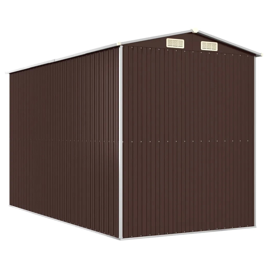 Capanno da Giardino Marrone Scuro 192x357x223cm Acciaio Zincato 3147462
