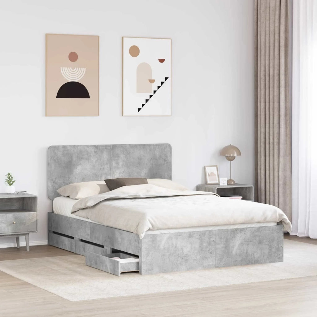 Struttura del letto con cassetto Grigio cemento 160 x 200 cm 3412577