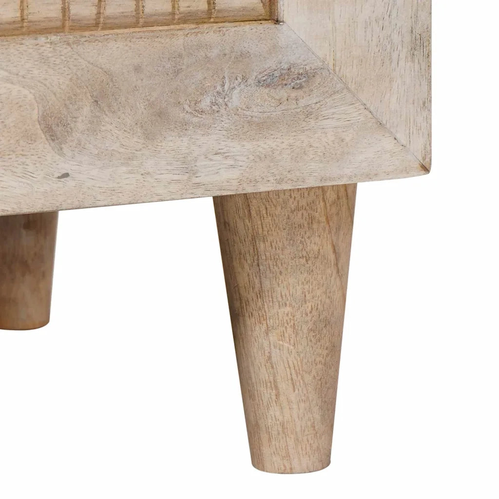 vidaXL Comodino Beige 40 x 33 x 46 cm legno massello di mango