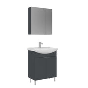 Set mobile lavabo con specchio (2 pezzi) "Purus 65" - 65 x 50 x 83 cm - Antracite opaco