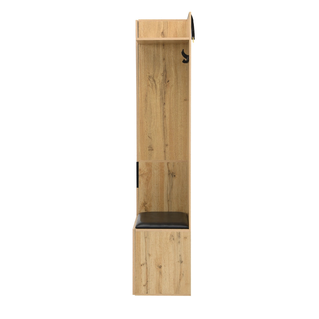 GARDEROBA DA INGRESSO 98,5x38x191 cm Nero/Legno in MDF
