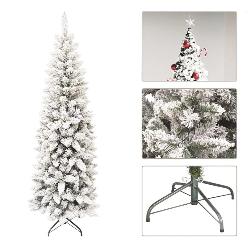 MAURY'S ALBERO DI NATALE EXTRA SLIM INNEVATO 180 CM USATO COME NUOVO