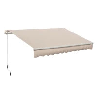 Tenda da Sole per Esterno a Bracci Avvolgibile con Apertura a Manovella, 295x200 cm, Beige