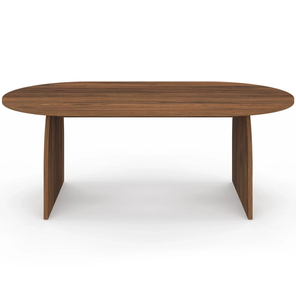 IDMarket - Tavolino japandi ovale EDITH da 110 cm in legno effetto noce